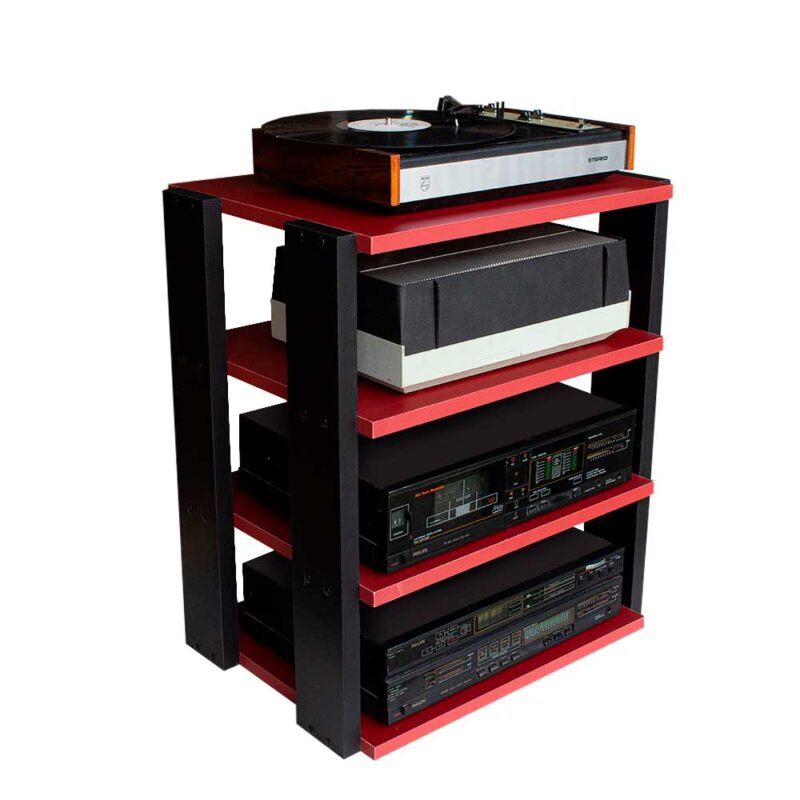 Table Radio Rack Rack Para 4 Aparelhos Hifi REDBLACK - Serena Estantes