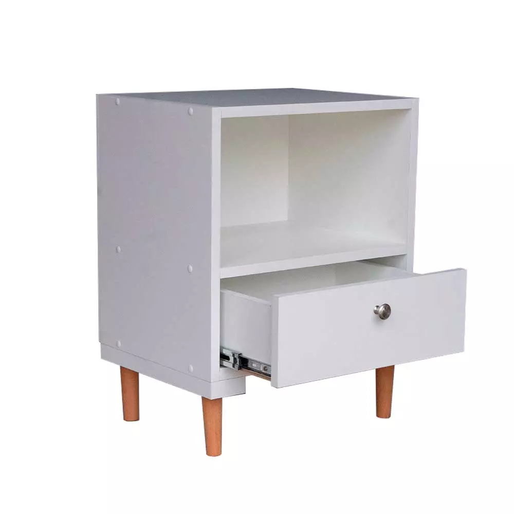Mesa De Cabeceira Criado Mudo Com Gaveta (BRANCO)