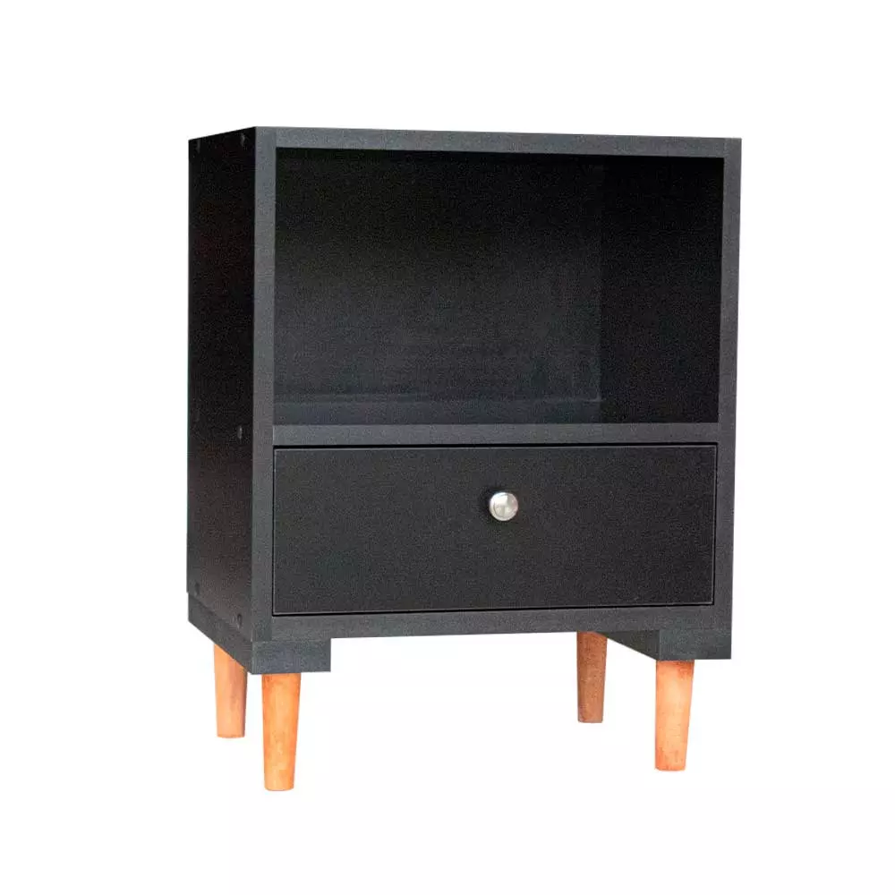 Mesa De Cabeceira Criado Mudo Com Gaveta (PRETO)