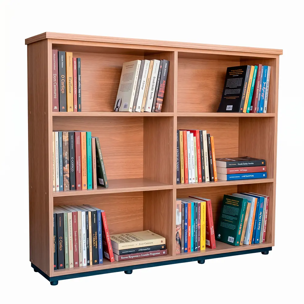 estante organizadora de livros mdf 18mm louro freijó ep 02