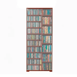 estante para cds e dvds com portas de vidro zipng