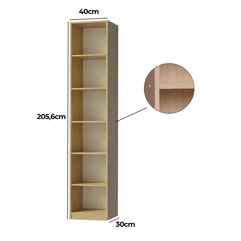 estante para livros mdf carvalho poró 18mm enviado montado