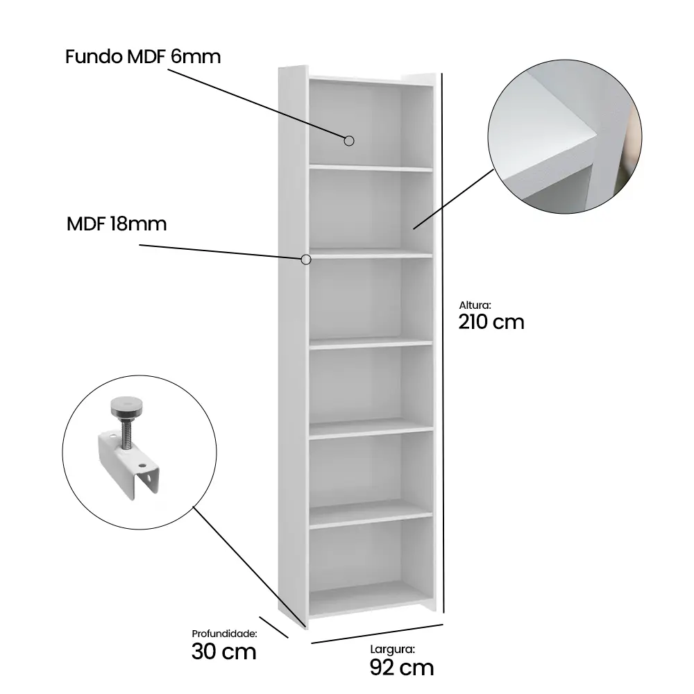estante prateleira para livros rod 1002