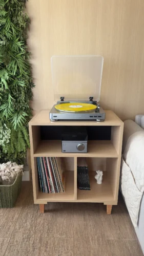 estante rack para 120 discos lps e aparelhos ev 308