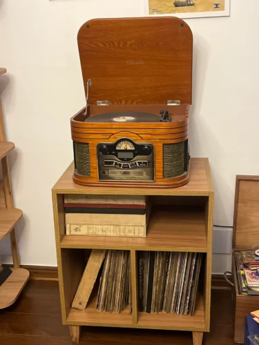 estante rack para 120 discos lps e aparelhos ev 308