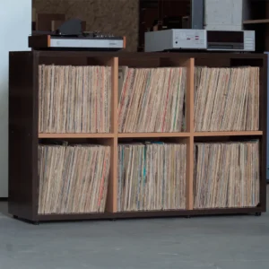 estante para discos de vinil e aparelhos lebron