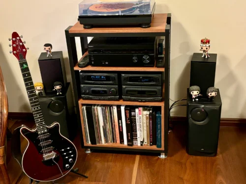 rack hifi para 2 aparelhos e vinil oly