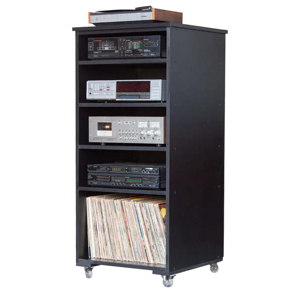 rack para 5 aparelhos e vinis hi fi dirk big