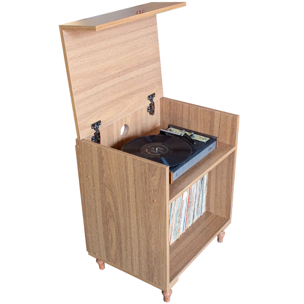 rack para discos de vinil com tampo retrátil open