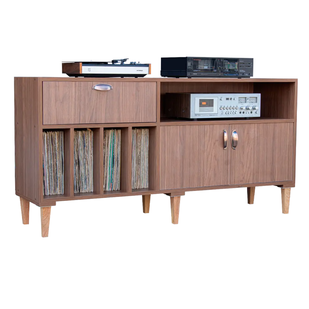rack para vinil e toca discos norvege